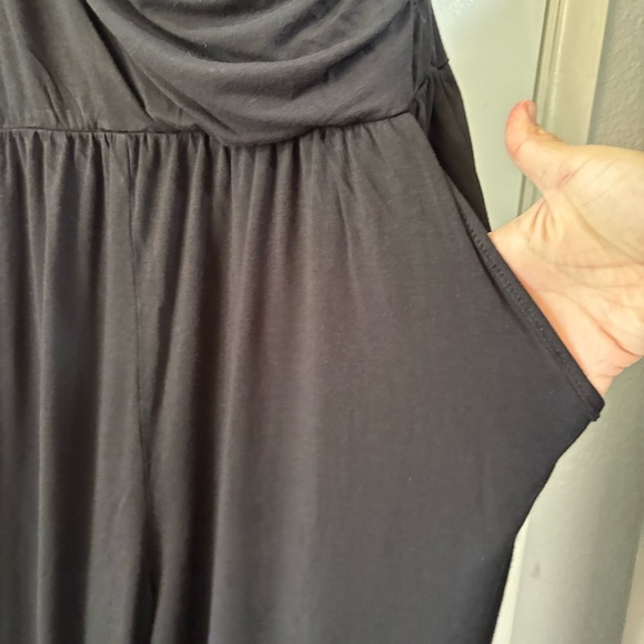 Gilli Black Jumpsuit Plus Size 2X Soft Stretch Spaghetti Strap Classic - Picture 4 of 9